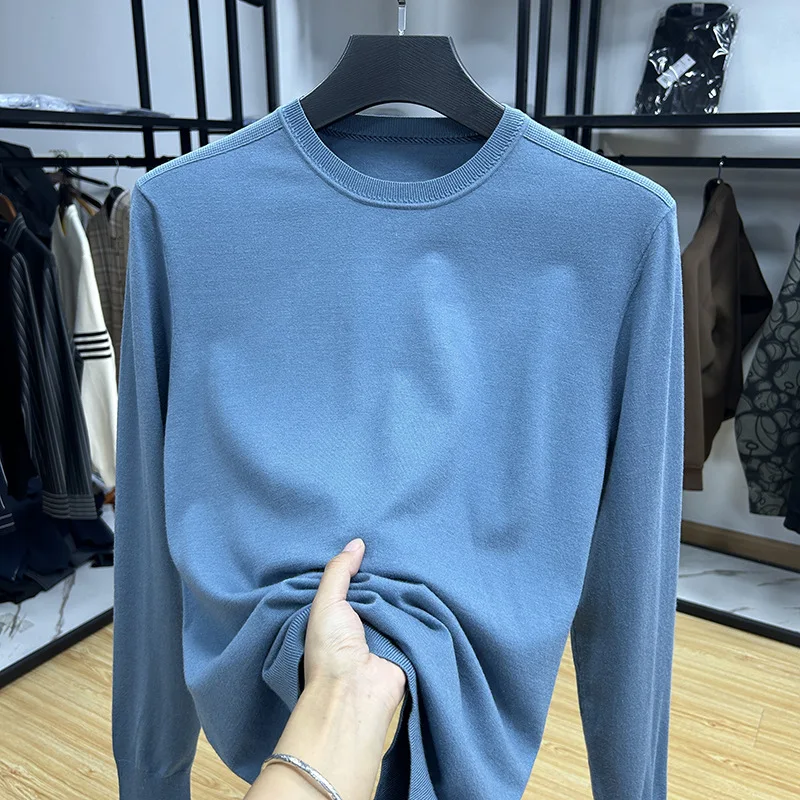 

Soft Comfortable round Ne Knitwear Pure Color Casual Faionable Men's Spring Autumn Soft Cozy Plain Color Knitted Sweater