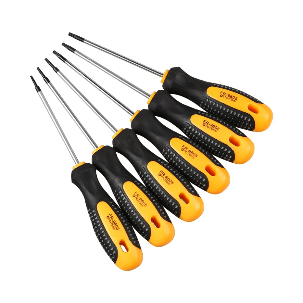 Cr-V Torx Screwdriver Set with Hole Magnetic T5-T30 Screw Driver Set Kit for Telephone Repair Hand Tool Set