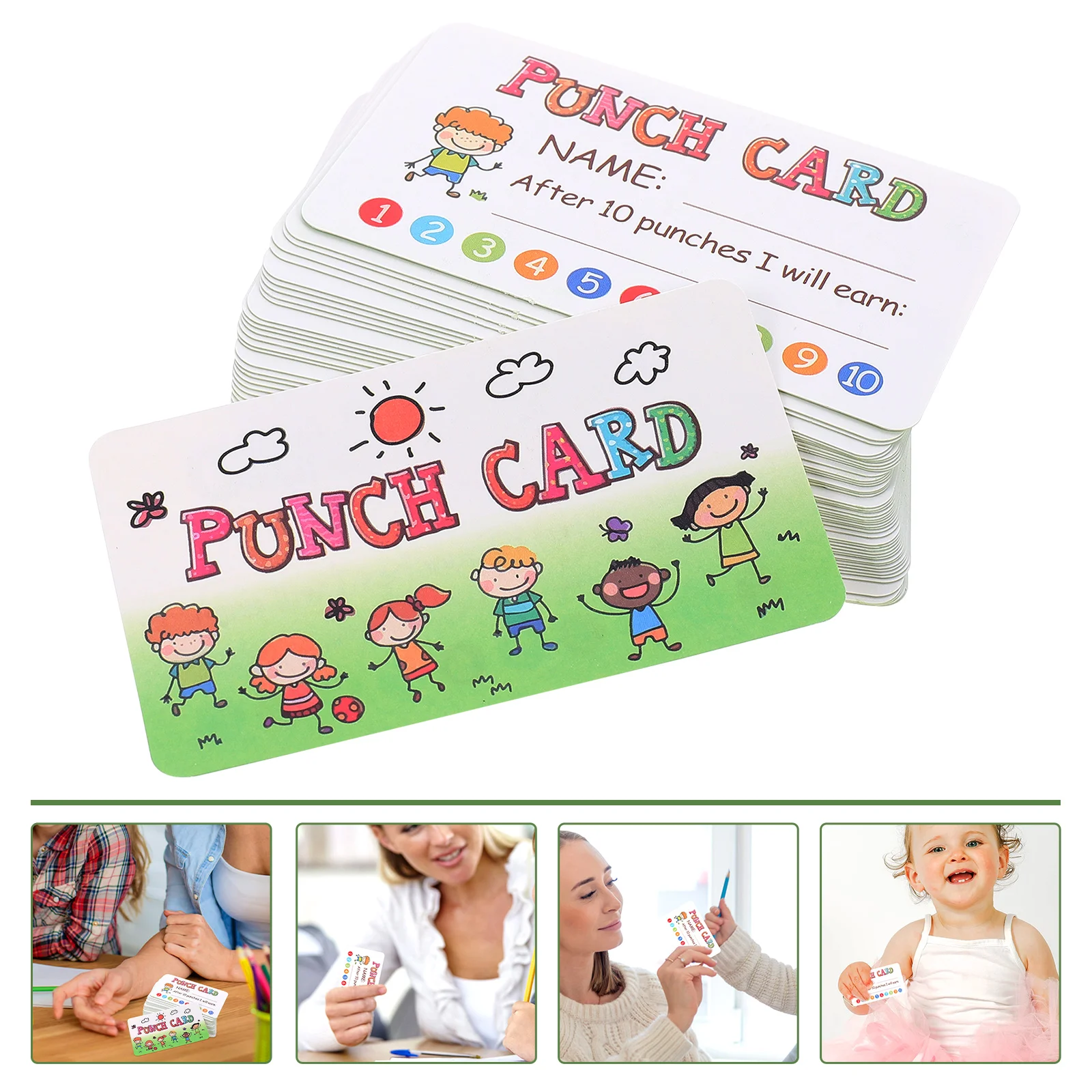 

150 Pcs Teacher Reward Card Loyalty Cards for Business Portable Teaching Tools Multipurpose Punch Paper Motivational Child