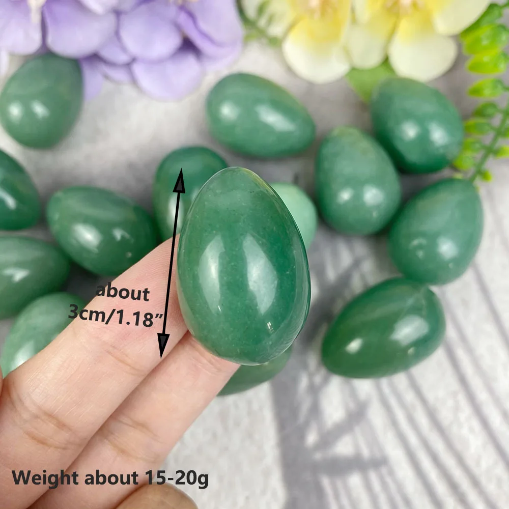 3CM Natural Stone Green Aventurine Egg Shape Crystal Carved Healing Gemstone Energy Quartz Eggs Crystals Crafts Yoga Meditation