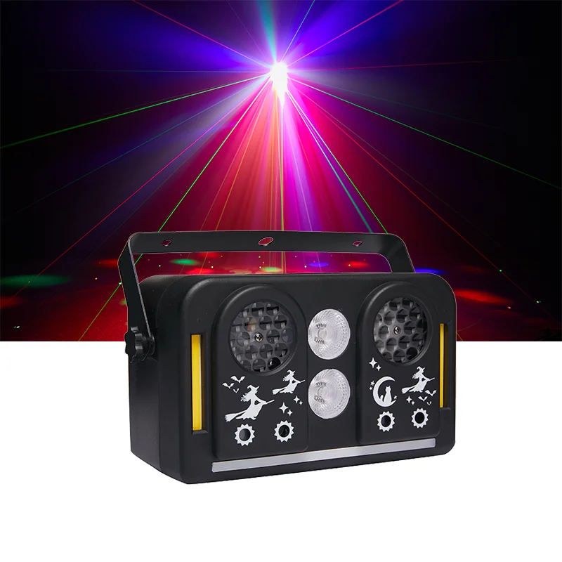 Professional Lighting LED 40W RGBW Four Color Dynamic Strobe Laser Spotlight DMX512 Stage Atmosphere DJ Disco Party Bar