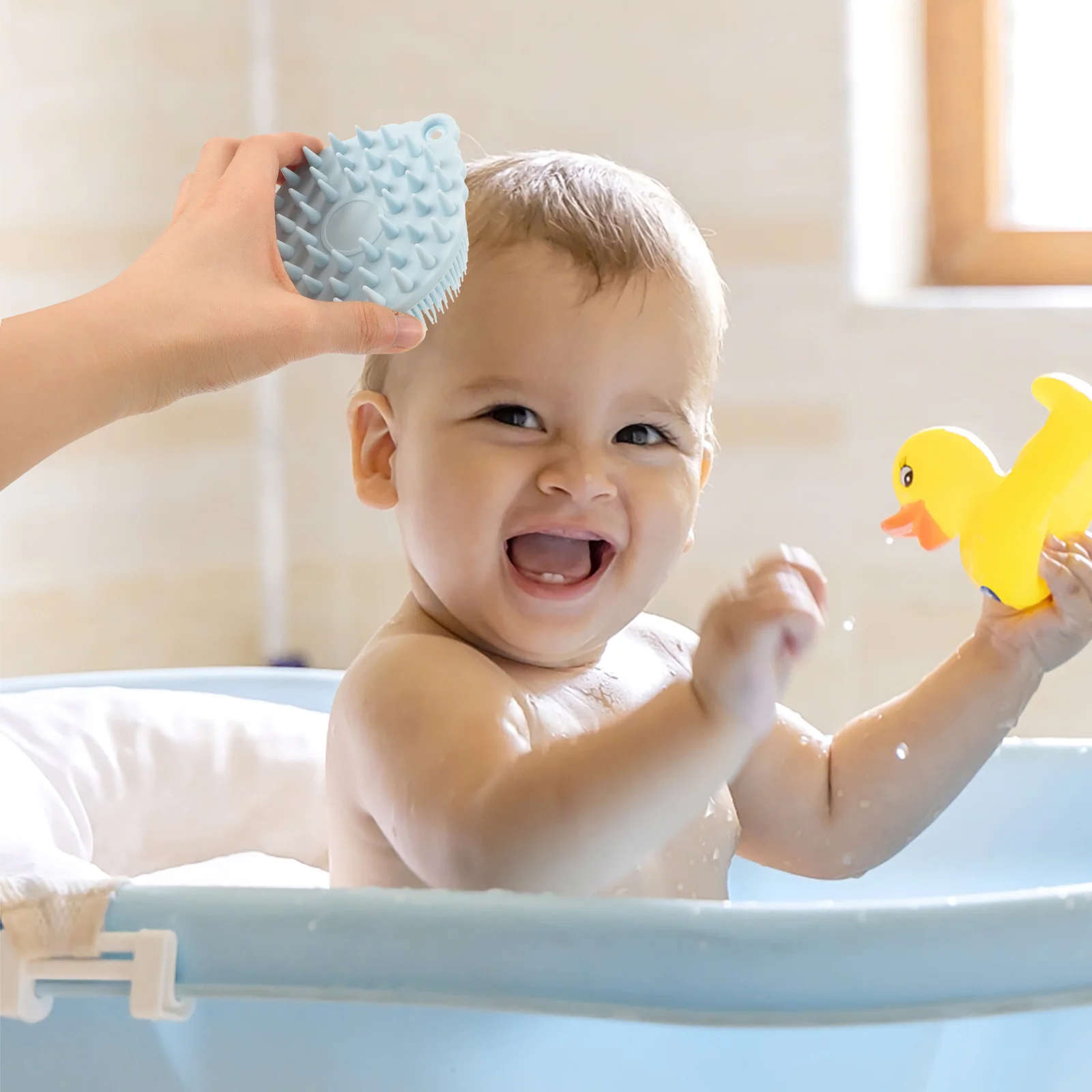 

Silicone Exfoliating Body Scrubber Hair Scalp Massager Flexible Portable Shower Brush Soft Silicone Bath Brush for Scalp Hair