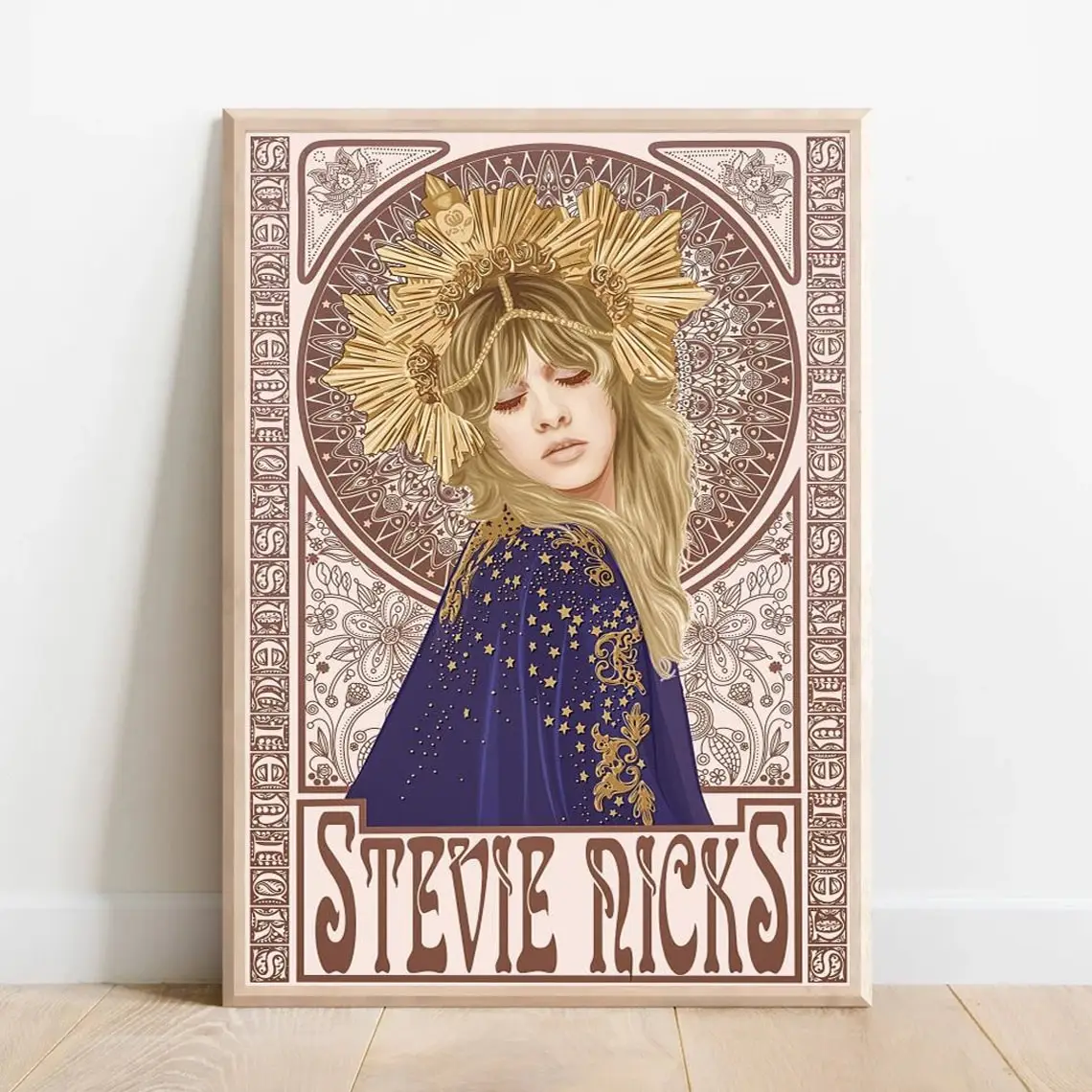 Stevie Nicks Poster Elegant Woman Art Nouveau Poster Retro Girls Vintage Home Bar Wall Decor No Frame
