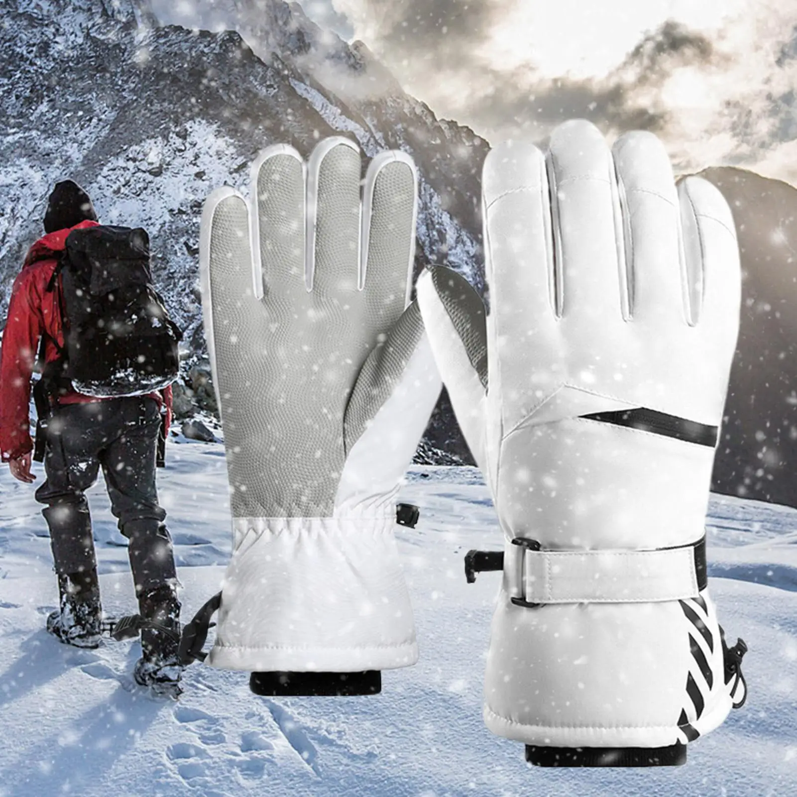قفازات الثلج للرجال قفازات الصيد الدافئة لمس مقاوم للماء قفازات مقاومة للرياح للطقس القصوى الشتاء العمل في الهواء الطلق الجري