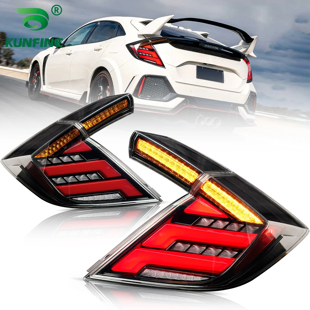 Pair Of Car Tail Light Assembly For Honda Civic Hatchback FK7 FK8 FK4 TYPE-R 2016-2021 LED Brake Signal light Car led Tail light