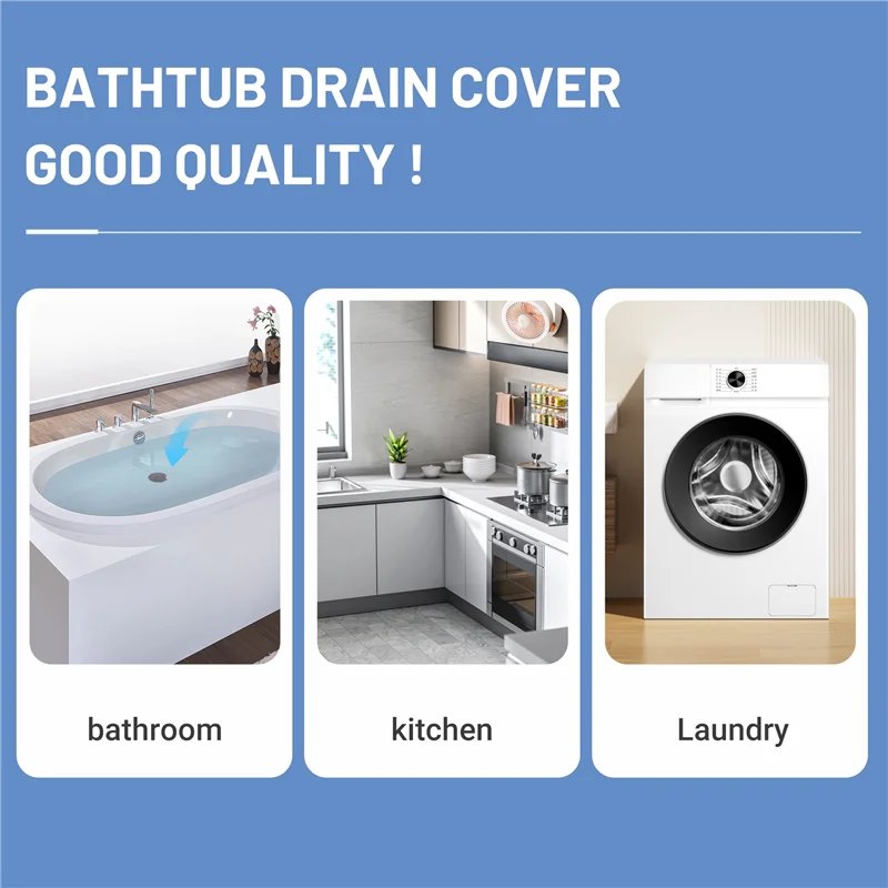 

Vlag 2 упаковки пробки для ванны, 6-дюймовая большая силиконовая пробка для ванны, плоские всасывающие сливные крышки, пробка для ванны, кухни, ванны