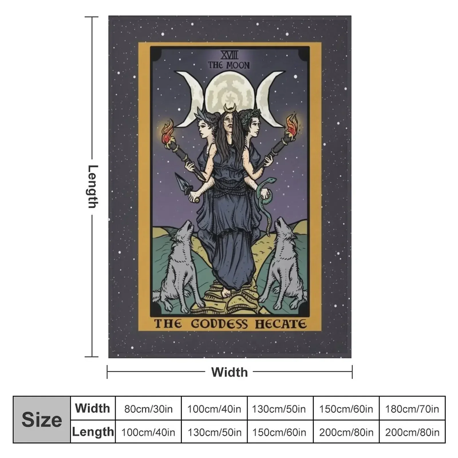 Hecate Triple Moon Goddess of Witchcraft and Magick Witch Hekate Wheel Tarot Card Throw Blanket Sofas For Sofa Thin Blankets