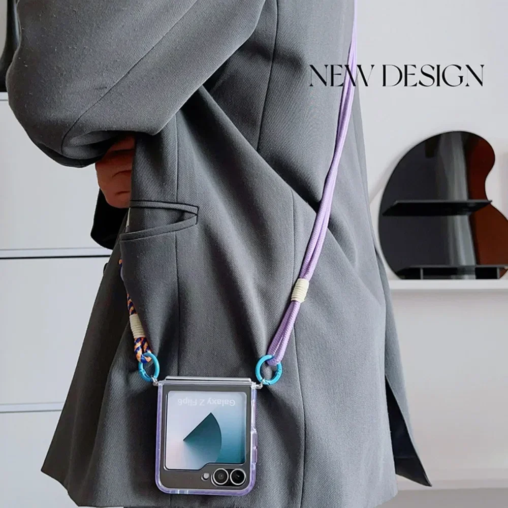 Magsafe Magnetisches Crossbody-Lanyard-Handyhülle für Samsung Galaxy Z Flip 8 7 fe 6 5 4 3 Flip7 Flip8 Flip7 Transparente Hülle – Detail 12