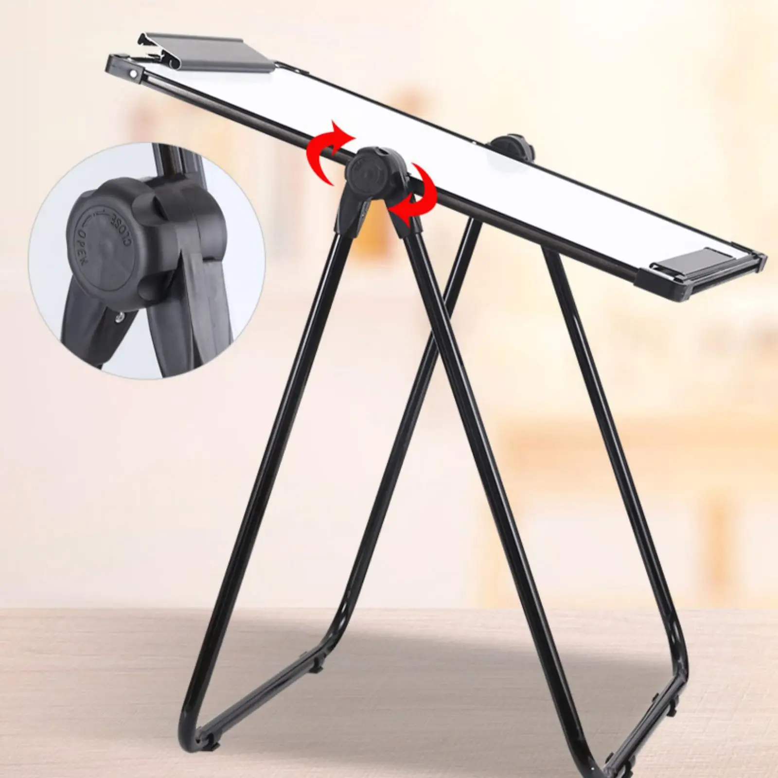 60x90cm Foldable Stand White Board Easel Multipurpose Adjustable Height Dry Erase Board Double Sided Portable Aluminum