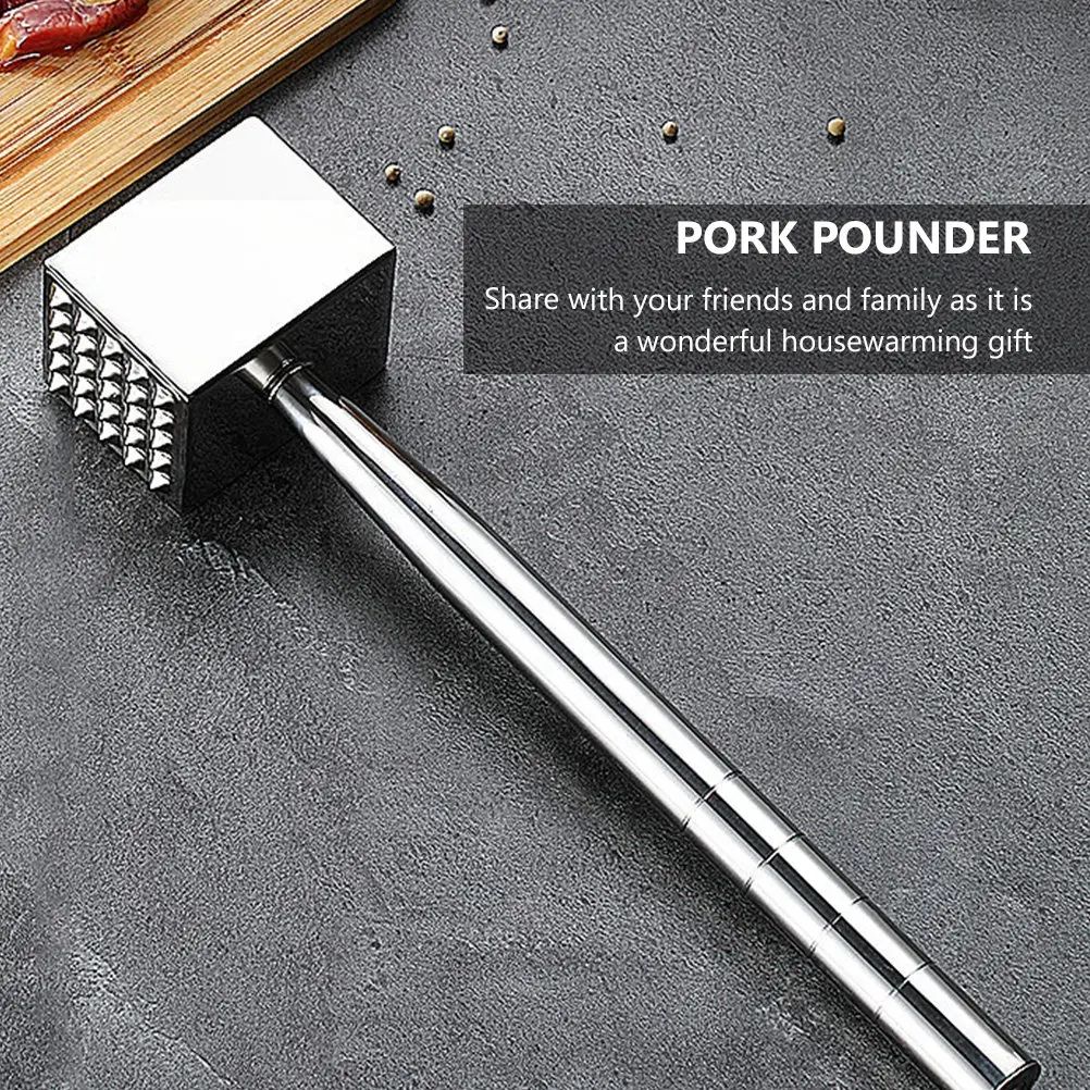 

1Pcs Stainless Steel Steak Tenderizer Heavy Duty Meat Hammer for Beef Pork Pounding Kitchen Tool with Ergonomic Handle Non Rust