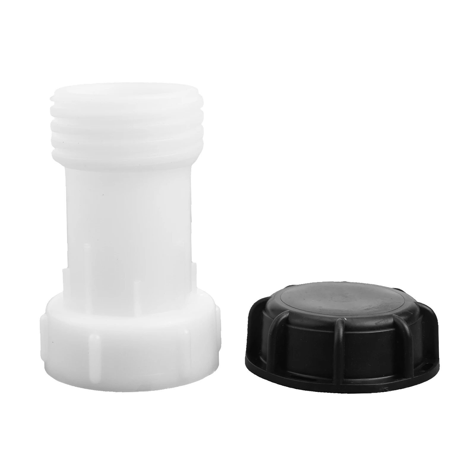 Plastic Extension Joint for IBC Tank with S60x6 Threaded Connection for Drain Pipe Setup with Cover for Water Management