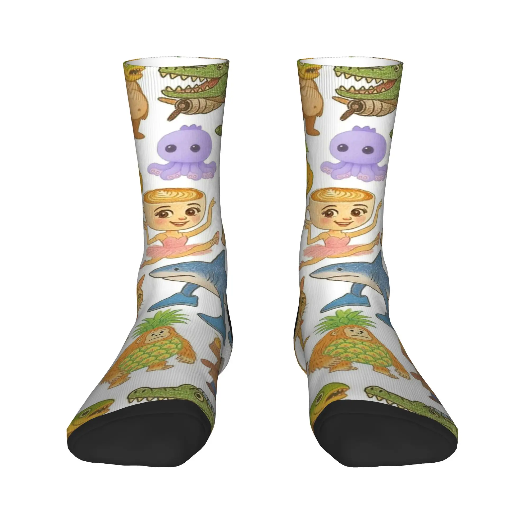 Italian Brainrot Meme Funny Animals Socks Autumn  Stockings Casual Unisex Men Soft Socks Graphic Cycling Non-Slip Socks