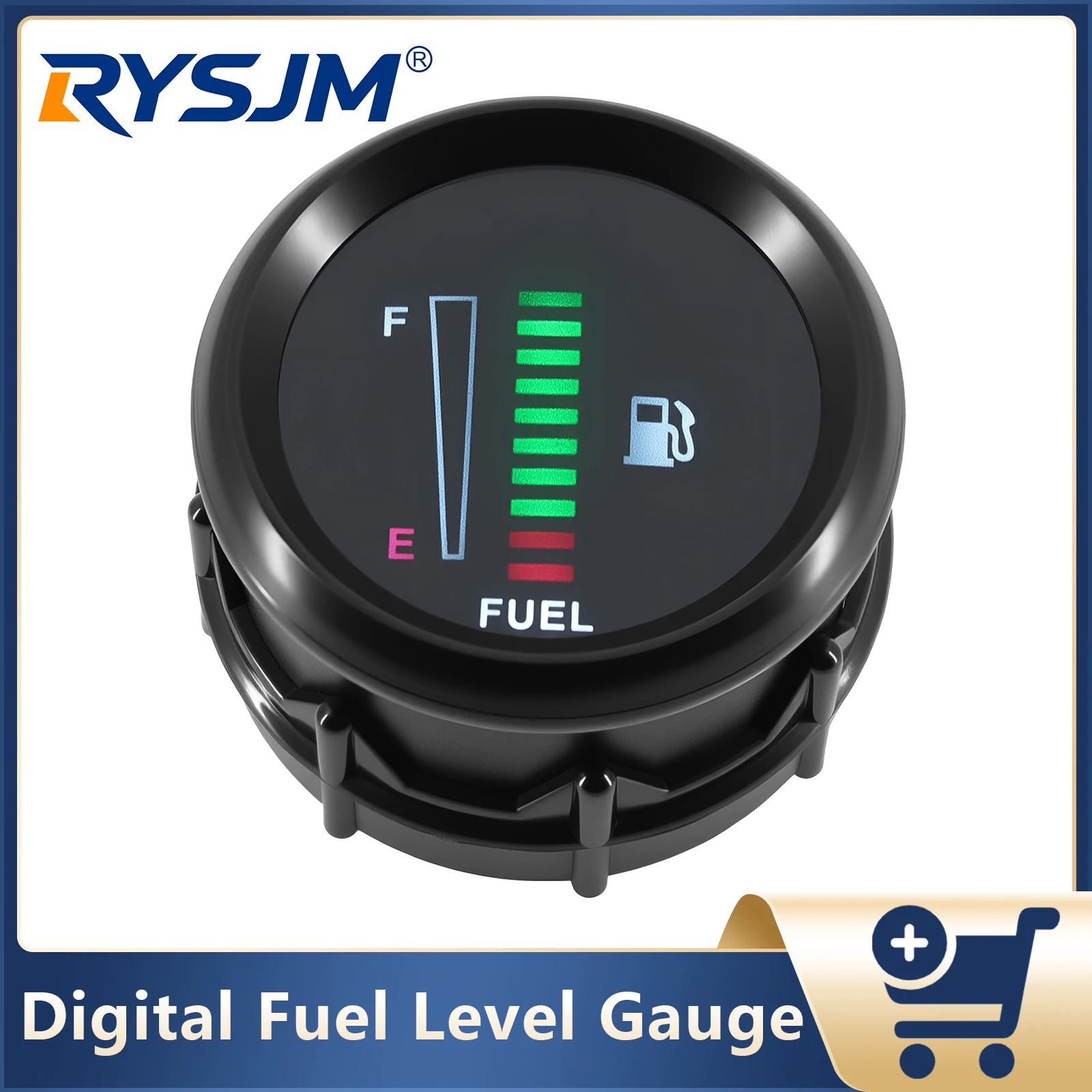 2''52mm Car Fuel Level Gauge 240-33ohm Fuel Tank Fuel Level Gauge Fuel Level Meter Gauge  LED Display For 12V Car Vehicle