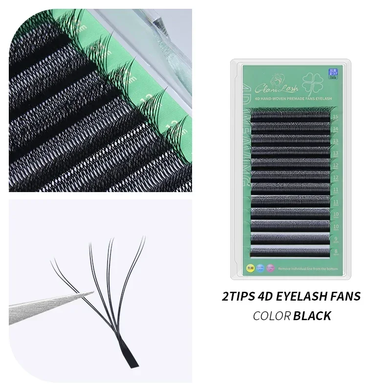 GLAMLASH 4D5D W-förmige Wimpernverlängerung, vorgefertigte Volumenfächer, W-Style-Wimpern, künstlicher Nerz, weich, leicht fächernd, natürliche Wimpern
