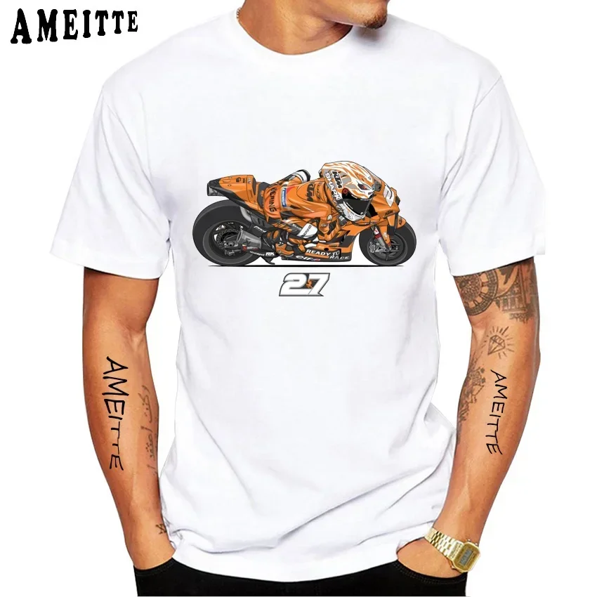 27 #   Iker Lecuona-Camiseta de carreras GP para hombre, camisetas de manga corta para niño, deporte de aventura, camisetas blancas informales, camisetas para motociclista