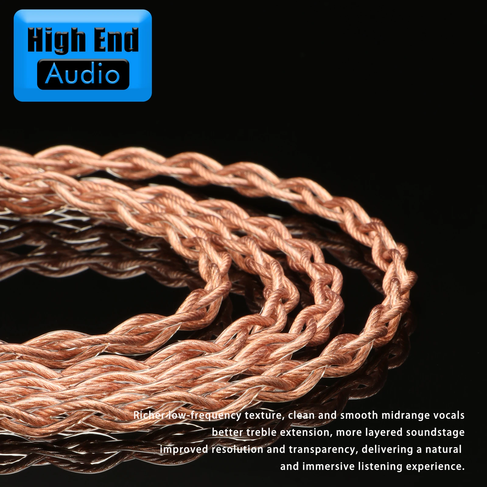 Preffair HiFi 7N OCC 4 strands Headphone Upgrade Cable XLR 4.4mm 2.5mm 6.35mm to Dual 3.5mm Audio Cable for Headset