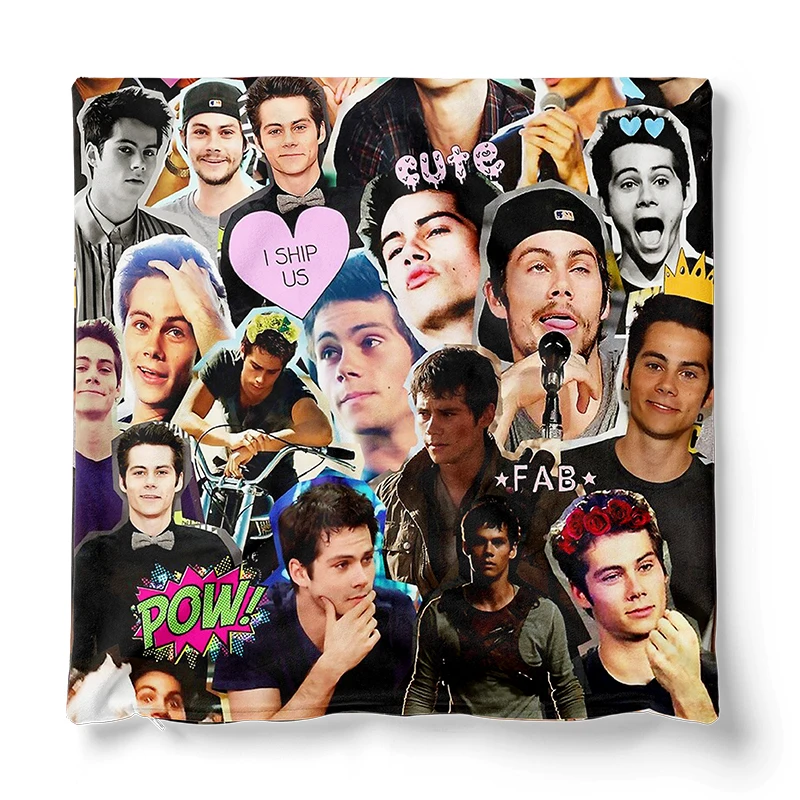 Gaslight Gatekeep Girlboss Dylan O\'Brien Collage Tomorrow Throw Pillow Covers Cushion Cases Pillowcases  45cm x 45cm