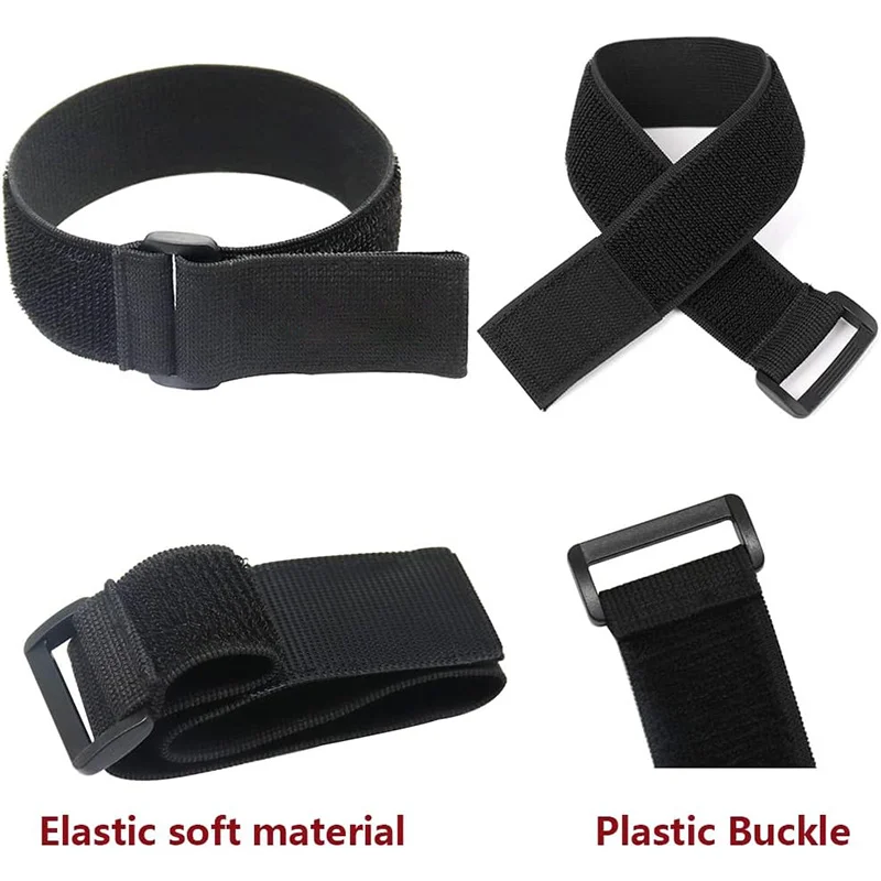 5Pcs Elastic Hook and Loop Cinch Adjustable Straps Super Stretch Cable Ties Extension Cord Storage Strap Hook Loop Fastener Tape