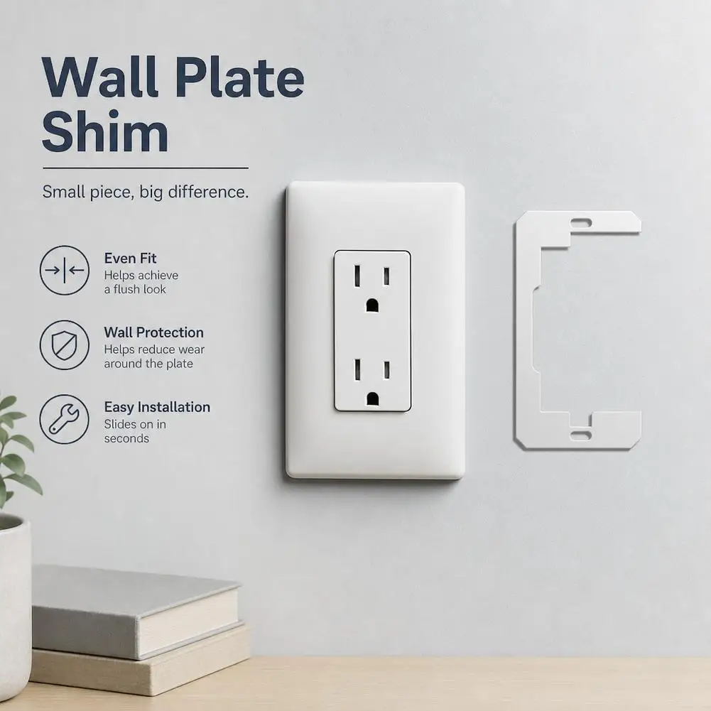 ‌5/10/20pcs Outlet Leveling Spacers Kit for Wall Plates Wall Outlet Switch Adjustment Spacers Simple Creative Practical Outlet