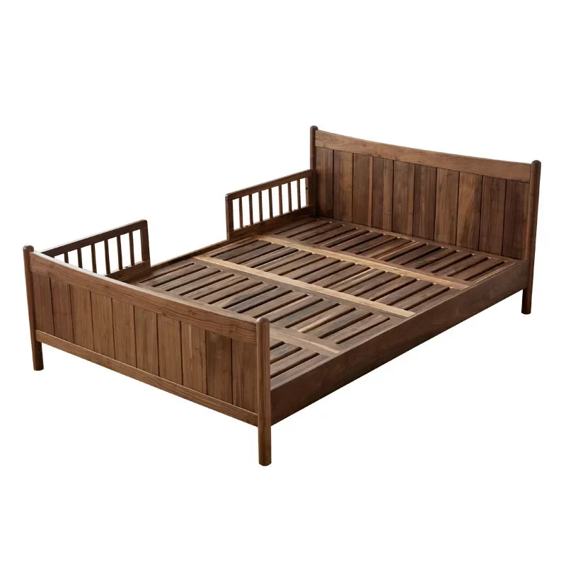 

Nordic all solid wood black walnut children's bed simple modern Japanese small apartment bedroom Japanese cartoon cherry wood