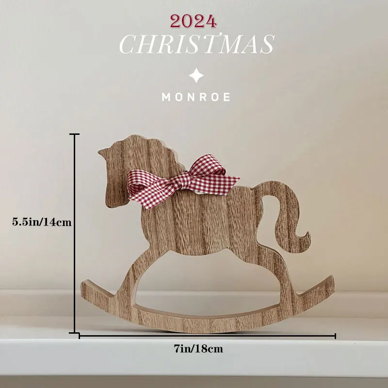 Desktop holiday decoration small wooden horse living room restaurant coffee table wood atmosphere small ornaments