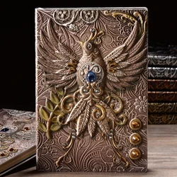 Fashion Vintage Embossed Leather Printing Travel Diary Notebook Travel Journal A5 Notepad Retro Phoenix Series Business Notebook