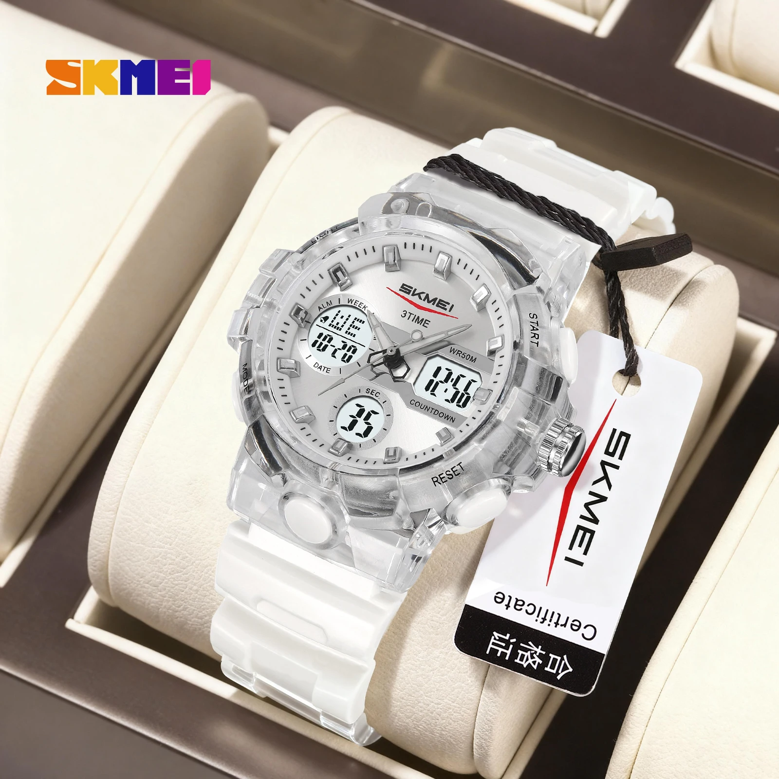 

SKMEI Chrono водонепроницаемые модные цифровые электронные часы спортивные светодиодные кварцевые часы для мужчин и женщин 3-красовые наручные часы с будильником