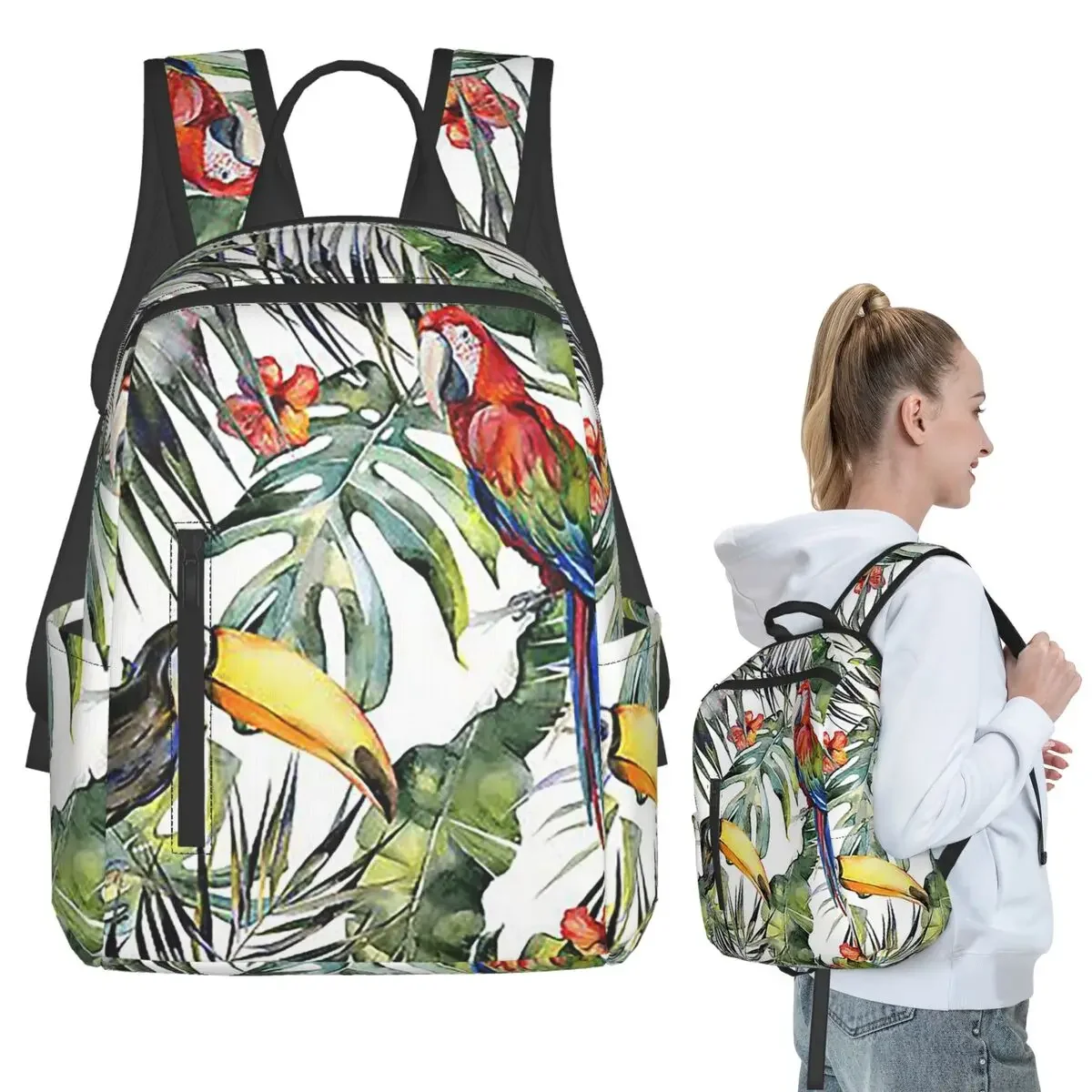 

Tropical Jungle Backpack Student Boys Girls BookBag Children School Bag Computer Shoulder Bags for Men Women