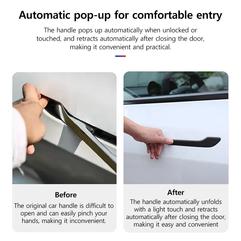 2024 Newest 6th Generation Wireless Auto Door Handle for Tesla Model Y 3 / 3 Highland Colorful LED Lights 4-Door Handlebar