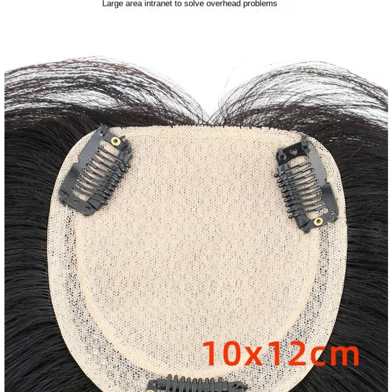 شعر بشري خفيف الوزن، قطعة شعر شبكية نانو، جزء علوي طبيعي يزيد بسرعة حجم المبيعات للنساء، غطاء ترقق الشعر الرمادي