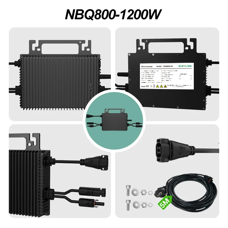 Sukflow Mikrowechselrichter Solar-Netzgekoppelter Mikrowechselrichter 400W/800W/1000W/1200W/2000W/2250W Konverter für Haushaltsnetzsysteme aus der EU – Detail 5