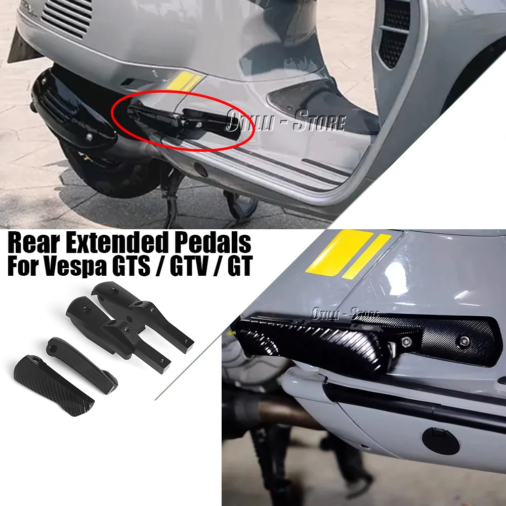 

Motorcycle Passenger Footpegs Pedal Rear Extended Footrests For Vespa GTS250 GTV300 GTS125 GT200 GTS GTV GT 125 250 300 200