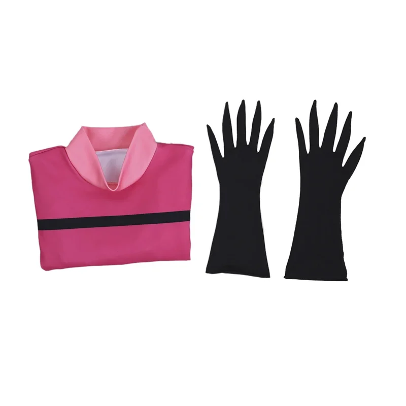 Костюм Аниме Invader для косплея ZIM женское розовое платье в полоску с перчатками для Хэллоуина карнавала ролевых игр сценические наряды для выступлений