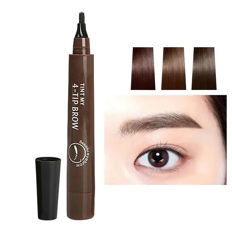 4 Point Brow Pencil Natural Microblading Eyebrow Pencil Long-Lasting Eyebrow Makeup Cosmetic Waterproof Eyebrow Marker Pen