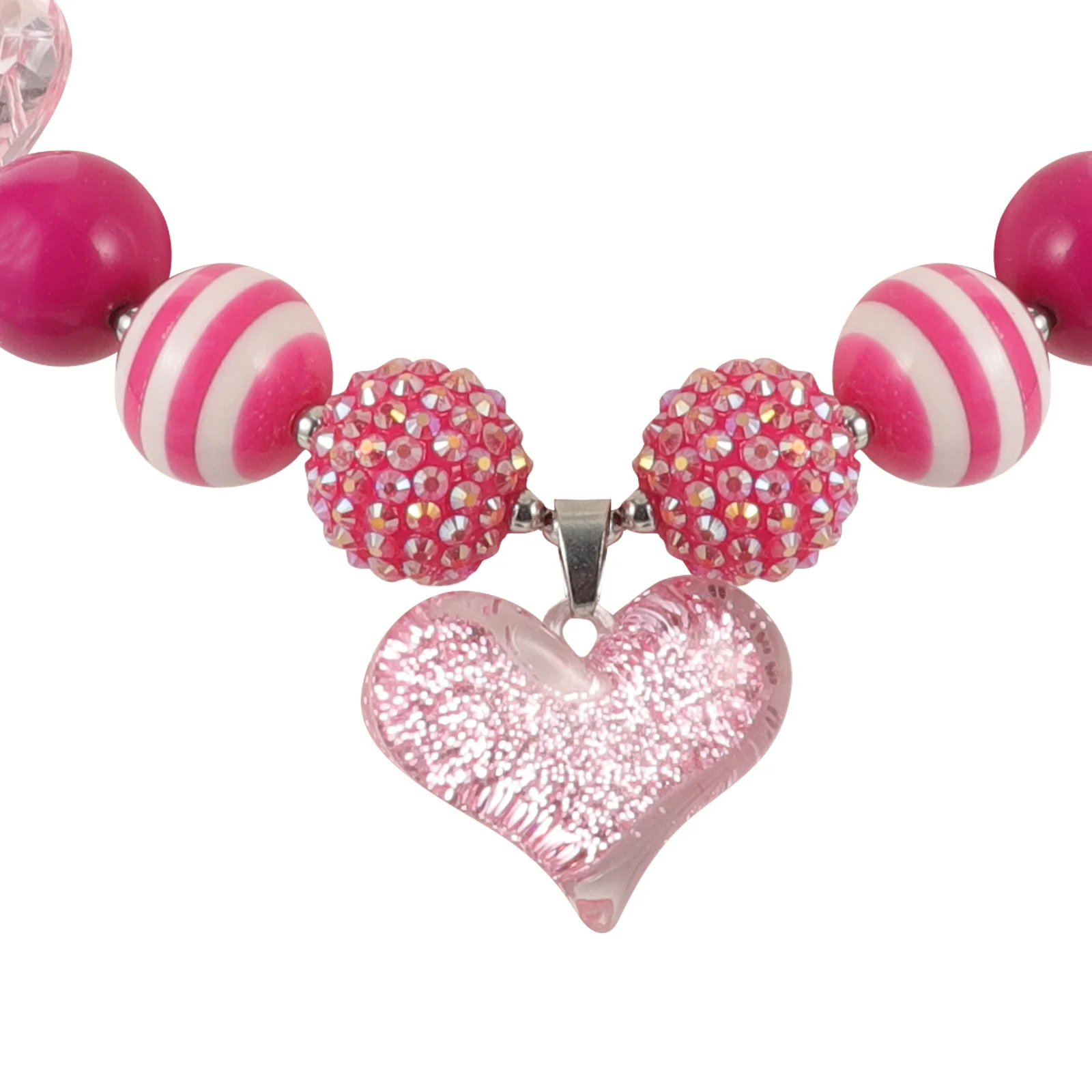 

Little Girls Chunky Beaded Necklace Pink Acrylic Resin 40cm Perfect Gift for School Pretend Play Birthday Party Jewelry
