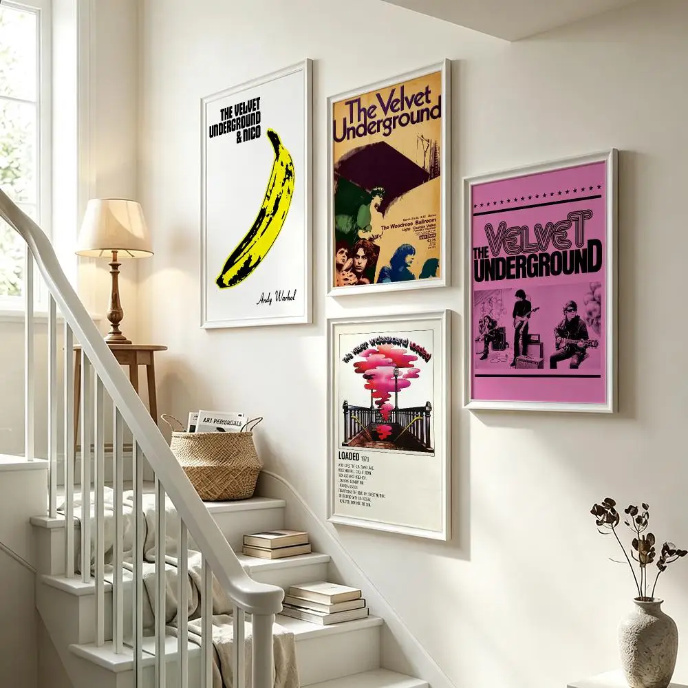 band The Velvet Underground Poster Poster HD Waterproof Self-adhesive Art Print Wall Decor for Bedroom Living Room Gift