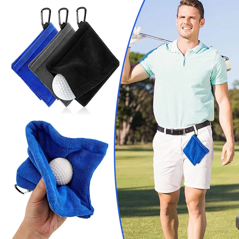 Microfiber Golf Ball Cleaning Towel with Hook Square Golf Ball and Club Cleaning Cloth Water Absorption Home Cleaning Towel