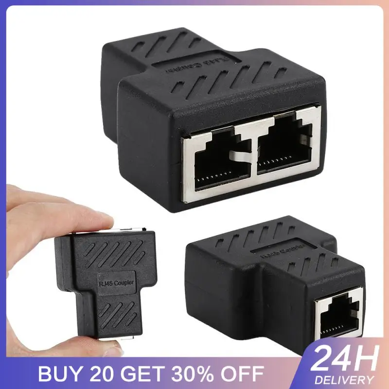 1 To 2 Ways LAN Ethernet Network WiFi Cable RJ45 Female Splitter Double Connector Adapter Ports Coupler For Laptop New