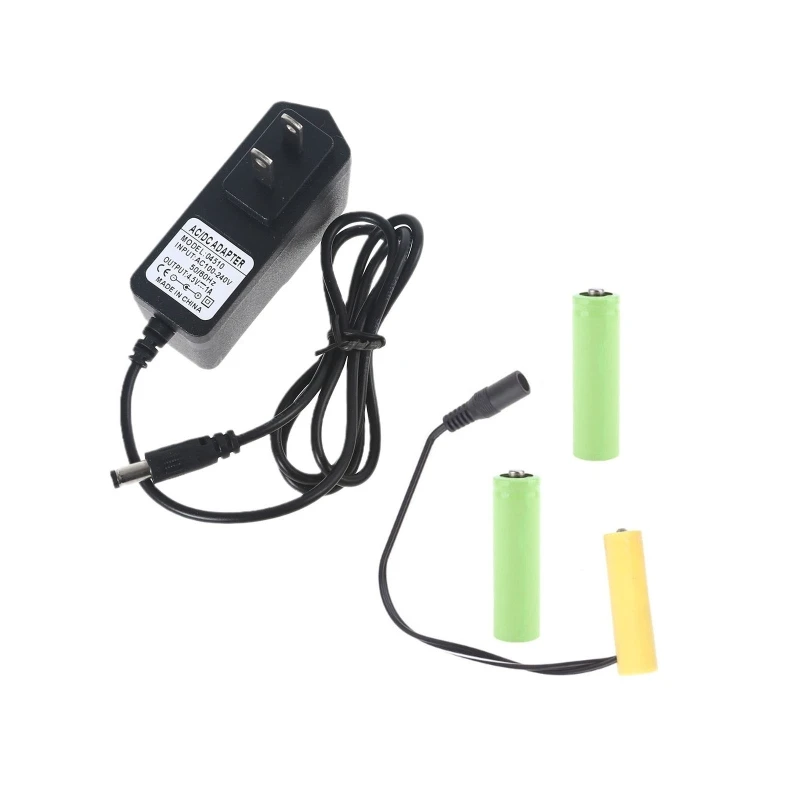 DX62 4.5V LR6 Dummy Battery AA Battery Eliminators Cable Replace 3Pcs 1.5V AA/LR6 Batteries for LED Light Toy Door Bells