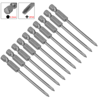 uxcell 10pcs 75mm PH0 Phillips Head Screwdriver Bits Magnetic 1/4\