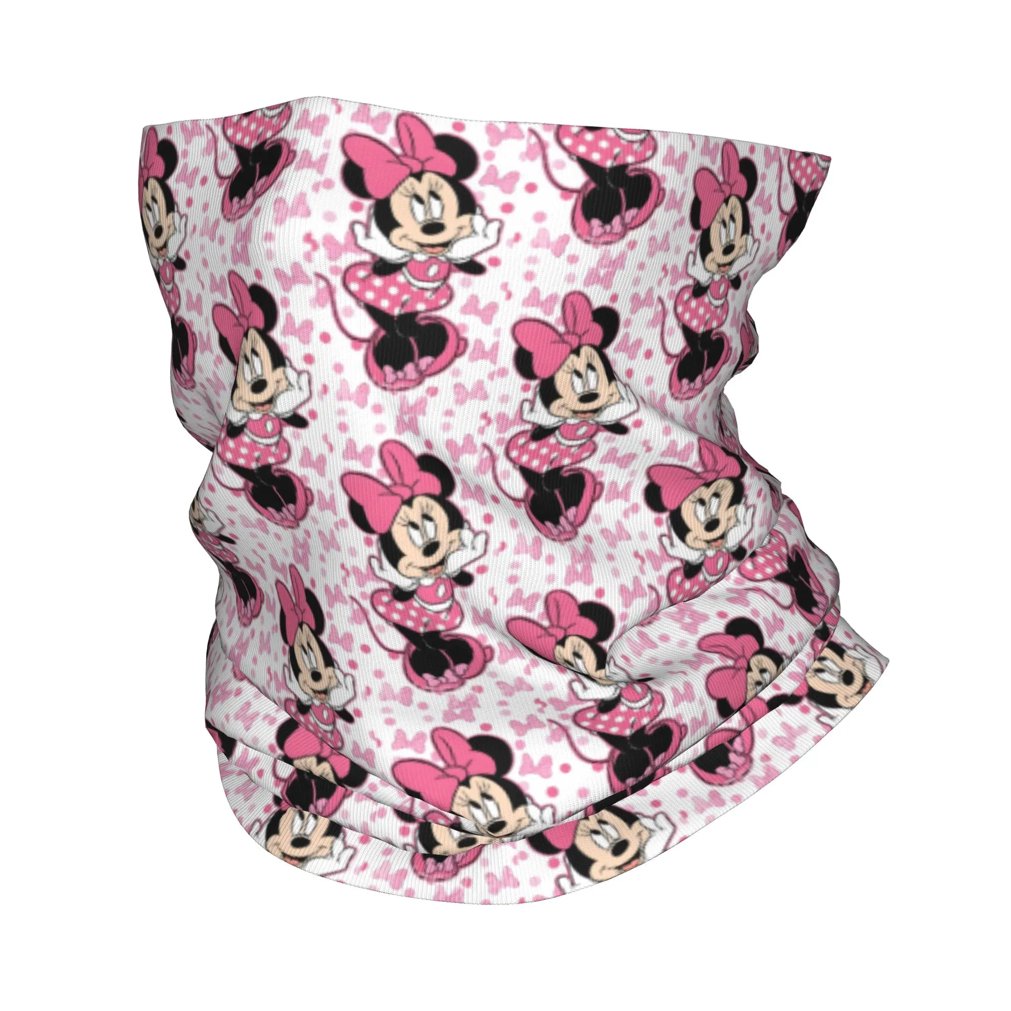 Maßgefertigtes M-Minnie M-Mouse Bandana Winter-Nackenwärmer Winddichter Gesichtsschal zum Wandern Schmetterling Rosa Liebe Gaiter Stirnband