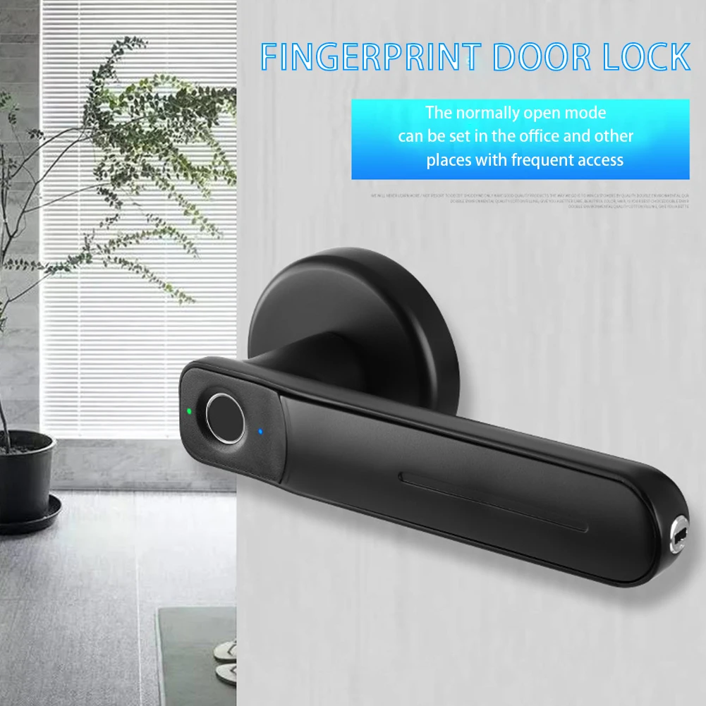 Semiconductor Fingerprint Door Lock Apartment Smart Biometric Zinc Alloy Battery Operated Home Office Electronic With Keys