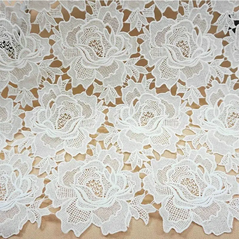 Tissu en dentelle blanc cassé pour robe de mariée, mode pour patients, savoir par cour