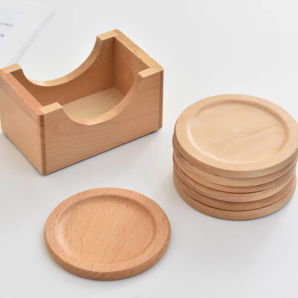 

Creative Heat Resistant Wooden Cup Coasters Non-Slip Table Mats For Home Office Kitchen Bedroom Round Drink Mats Gift Decor