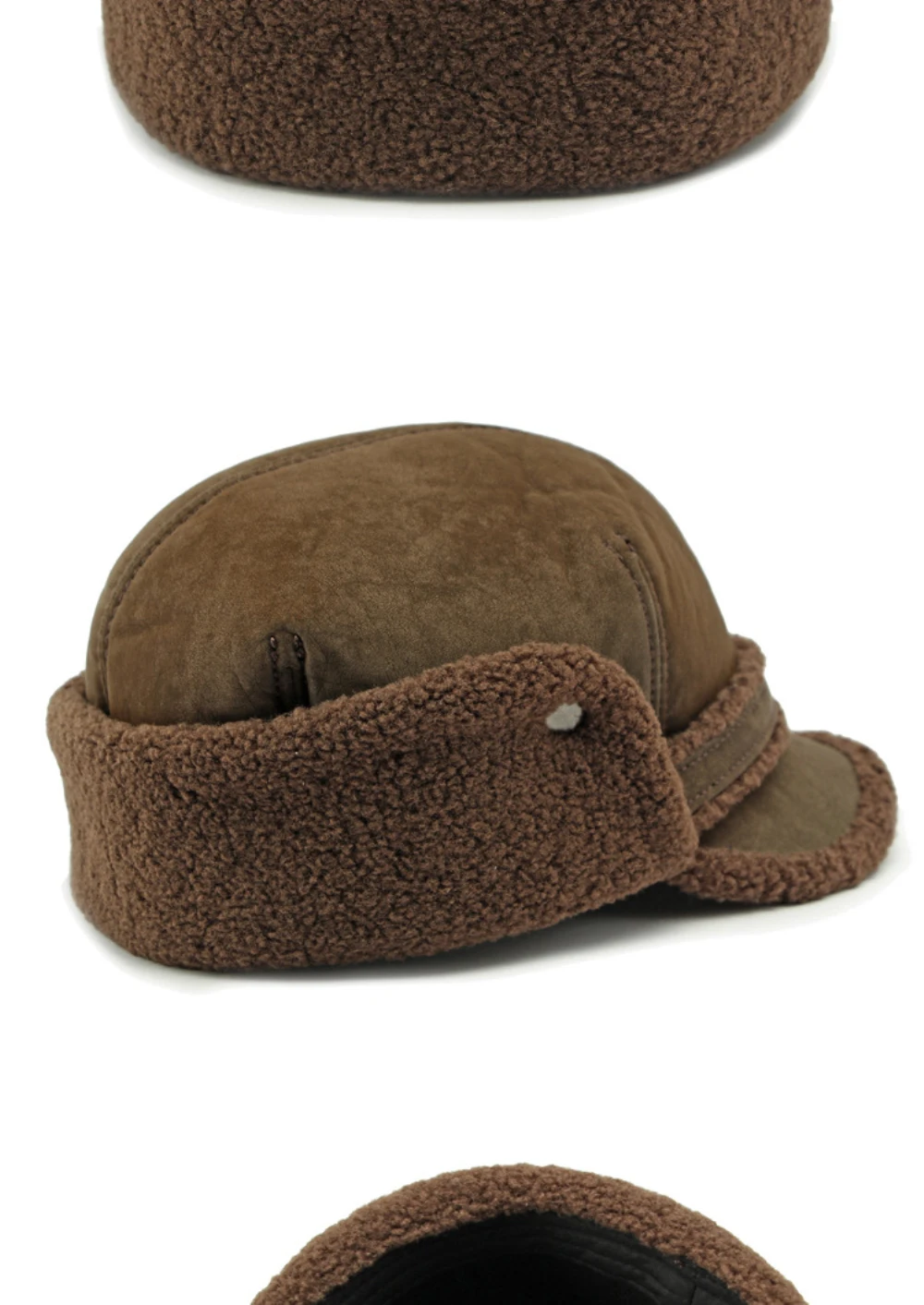 HT4544 Hohe Qualität Männer Frauen Winter Baseball Kappe Berber Fleece Wildleder Baseball Hüte Dicke Warme Snapback Kappe Papa Hut Earflap Caps – Detail 11