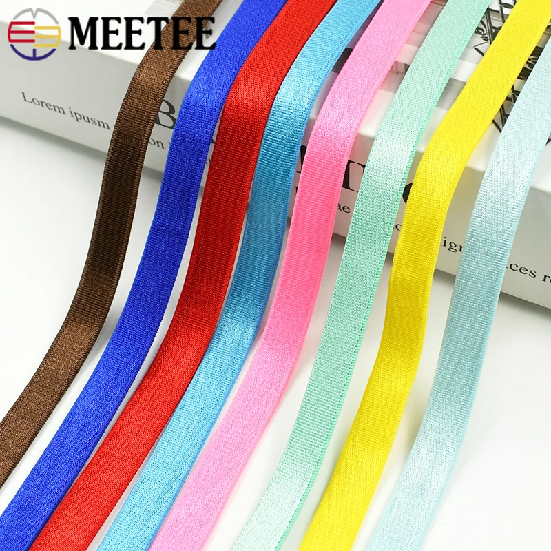 

5/10/20Meters 10mm Colored Elastic Band for Underwear Shoulder Rubber Bands Stretch Webbing Tapes DIY Clothes Sewing Accessories