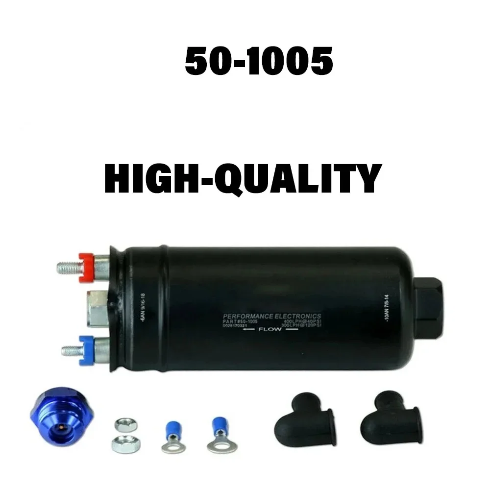 50-1005 400LPH High Pressure Inline Fuel Pump Kit E85 Compatible 10AN Inlet Fitting | B-osch 044 Style