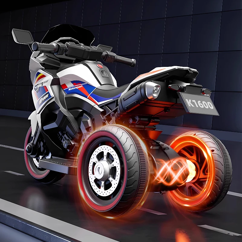 Motocicleta eléctrica para niños, coche de juguete de 12 V con asiento doble y control remoto, faros LED, ruedas grandes, caja fuerte Bluetooth