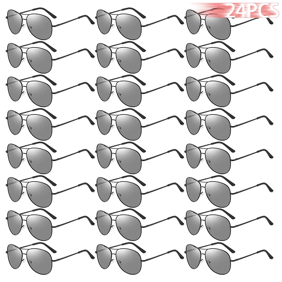 

24 шт. Модные роскошные фотохромные поляризационные солнцезащитные очки-авиаторы унисекс для путешествий и вождения, меняющие цвет, день и ночь