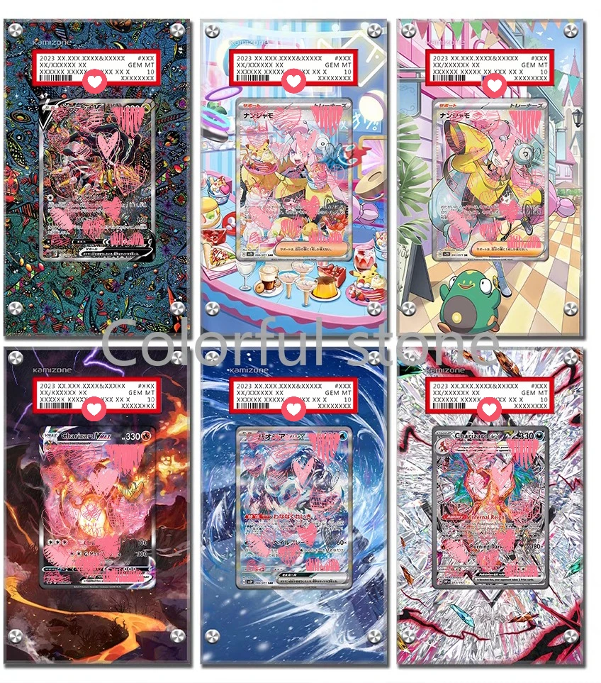

PTCG Pokemon Rating Card Extended Cards Acrylic Card Brick Collection Card Display Stand Giratina Leon Blue Red Serena Mew Erika